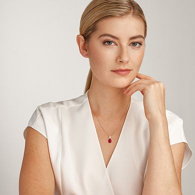 Classic Treasures 18k Gold Over Silver Lab-Created Ruby & Lab-Grown Diamond Accent Pendant Necklace