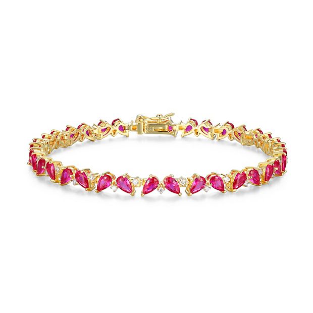 ルビーブレスレット✨ Classic Treasures Sterling Silver Lab-Created Ruby & 1/3