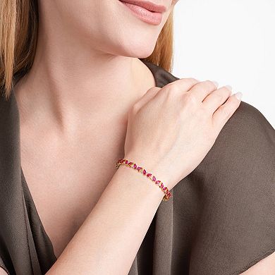 Classic Treasures Sterling Silver Lab-Created Ruby & 1/3 Carat T.W. Lab-Grown Diamond Tennis Bracelet
