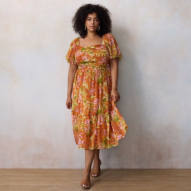 knee length dresses for ladies Adorable Ideal Sweater Midi Dress L Flying Tomato Rust / 1x main image 0