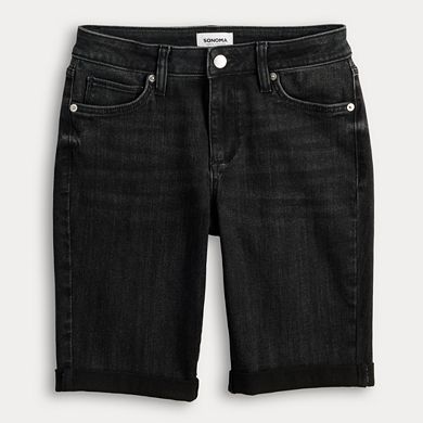 Petite Sonoma Goods For Life® Roll Cuff Denim Bermuda Shorts