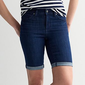 Petite Sonoma Goods For Life® Roll Cuff Denim Bermuda Shorts