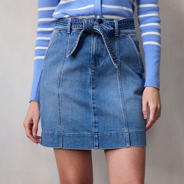 Women's LC Lauren Conrad Tie Front Denim Mini Skirt