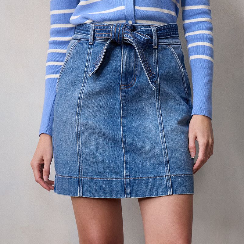 Women’s LC Lauren Conrad Tie Front Denim Mini Skirt,