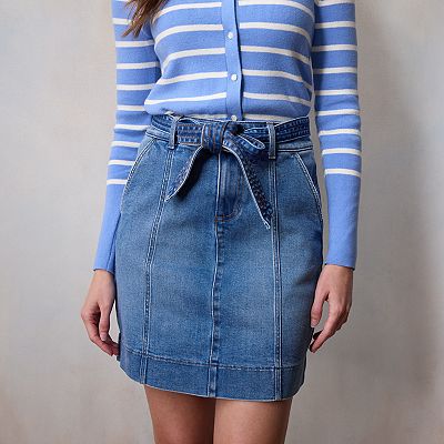 Women's LC Lauren Conrad Tie Front Denim Mini Skirt