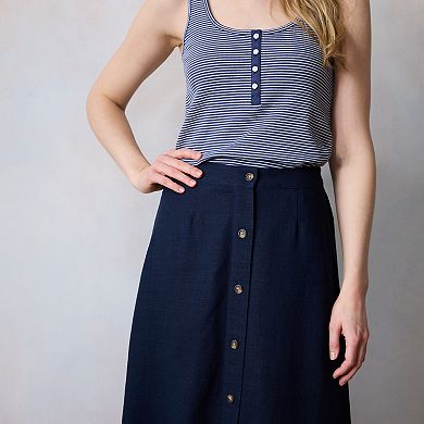 Women's LC Lauren Conrad Button-Front Midi Skirt