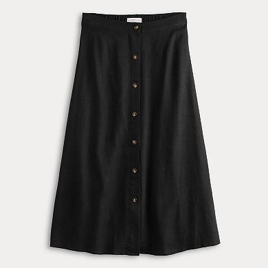 Women's LC Lauren Conrad Button-Front Midi Skirt