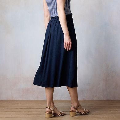 Women's LC Lauren Conrad Button-Front Midi Skirt