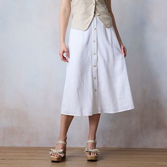 Women's LC Lauren Conrad Button-Front Midi Skirt