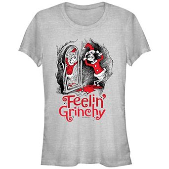 Juniors' Dr. Seuss Grinch Feeling Grinchy Fitted Graphic Tee