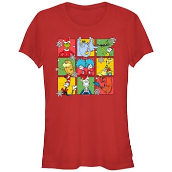 Juniors' Dr. Seuss Christmas Portraits Fitted Graphic Tee
