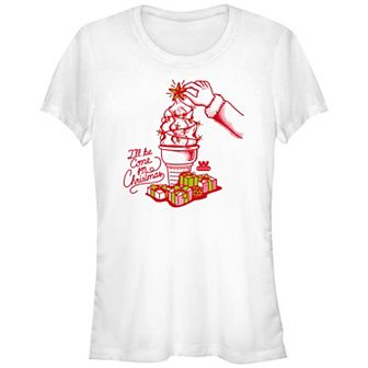 Juniors' Wienerschnitzel I'll Be Cone For Christmas Fitted Graphic Tee