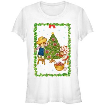 Juniors' Strawberry Shortcake Christmas Card Fitted Graphic Tee