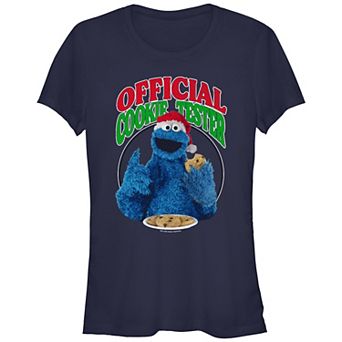 Juniors' PBS Kids Sesame Street Cookie Monster Official Christmas Cookie Tester Fitted Graphic Tee