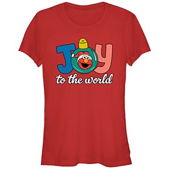 Juniors' PBS Kids Sesame Street Elmo Joy To The World Fitted Graphic Tee