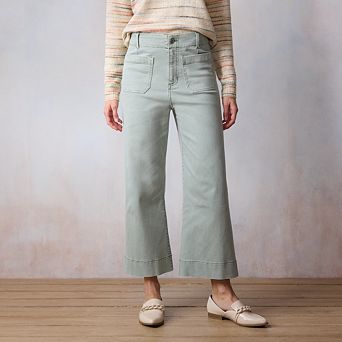 Petite LC Lauren Conrad Super High Rise Wildflower Wide Leg Cropped Pants