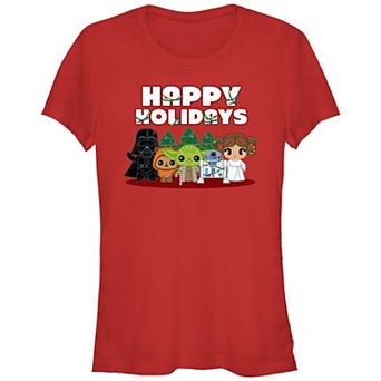 Juniors' Star Wars Happy Holidays Fitted Graphic Tee