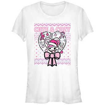 Juniors' Tokidoki Cute & Cozy Christmas Wreath Fitted Graphic Tee