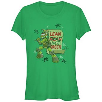 Juniors' Nickelodeon Teenage Mutant Ninja Turtles Michelangelo Lean Nice Green Fitted Graphic Tee