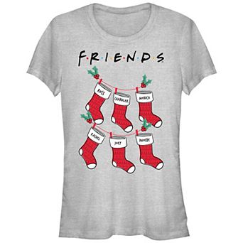 Juniors' Friends Christmas Stockings Fitted Graphic Tee