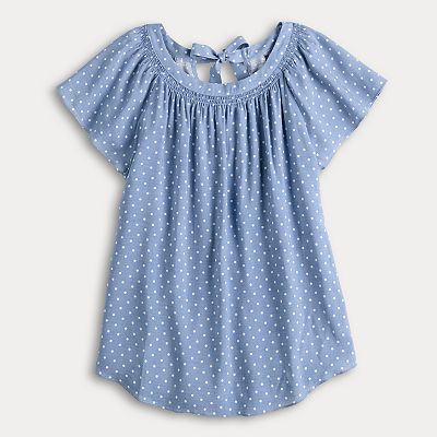 Blouse Rayée Violette à Manches Courtes – Lauren Conrad, Taille XS, Occasion TBEG
