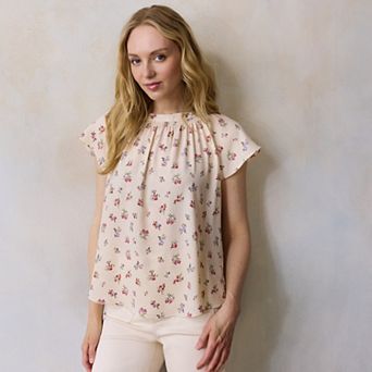 Women's LC Lauren Conrad Shirred Neck Shell Top