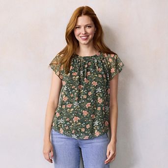 Women's LC Lauren Conrad Shirred Neck Shell Top