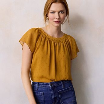 Women's LC Lauren Conrad Shirred Neck Shell Top