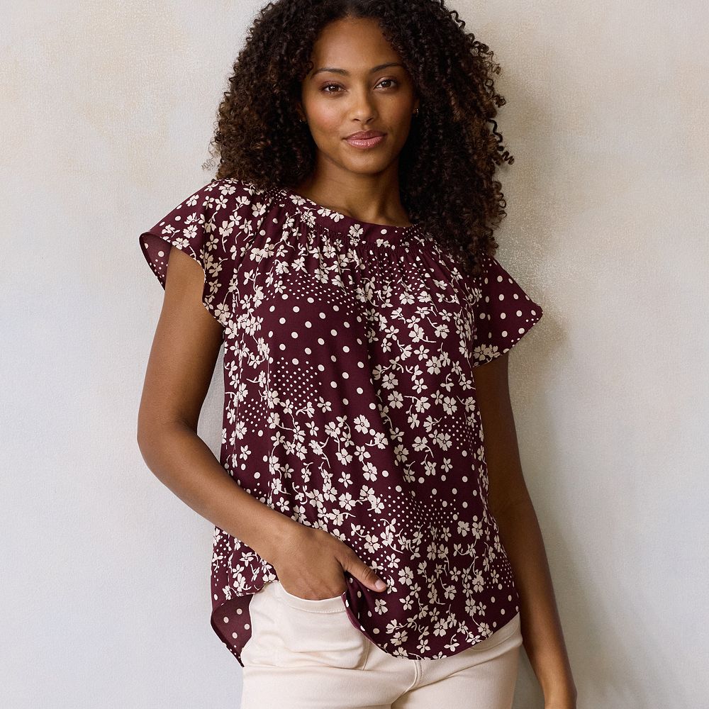Women's LC Lauren Conrad Shirred Neck Shell Top