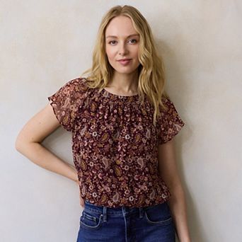 Women's LC Lauren Conrad Shirred Neck Shell Top