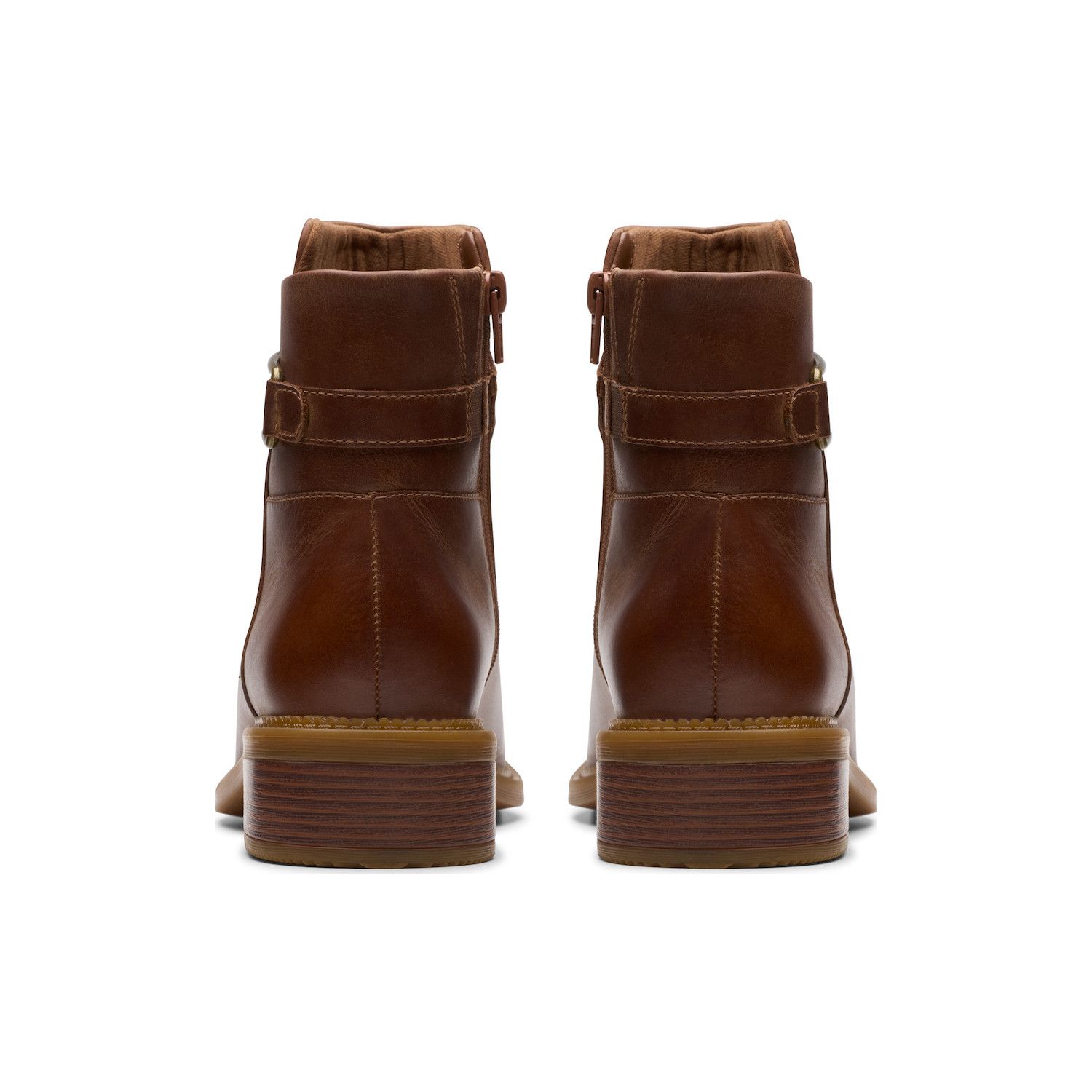 Clarks Damen Maye Bella Stiefeletten | Olive Leder, Gepolstertes Fußbett, Klobige Sohle