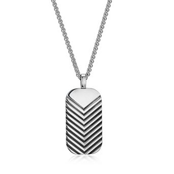 Classic Treasures Sterling Silver Dog Tag Pendant Necklace