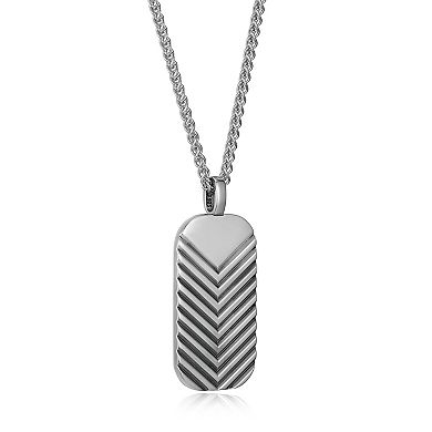 Classic Treasures Sterling Silver Dog Tag Pendant Necklace