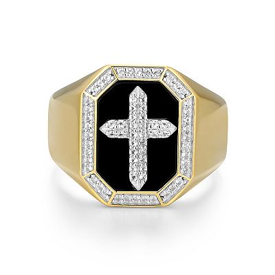Classic Treasures Two-tone Sterling Silver Black Onyx & Lab