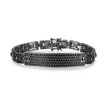 Classic Treasures Gunmetal Sterling Silver Black Spinel Bracelet