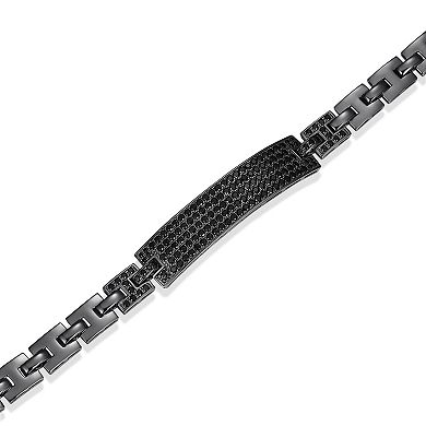 Classic Treasures Gunmetal Sterling Silver Black Spinel Bracelet