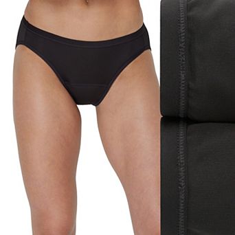 Women's Hanes Ultimate® Comfort, Period. Moderate Absorbency 2 pk Microfiber Bikini Underwear 42MMCP