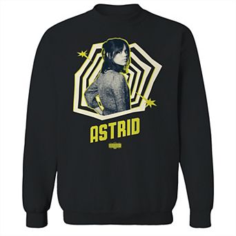 Men's Black Astrid Pose Fill Beetlejuice Graphic Crew Sweatshirt