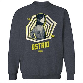 Men's Gray Astrid Pose Fill Beetlejuice Graphic Crew Sweatshirt