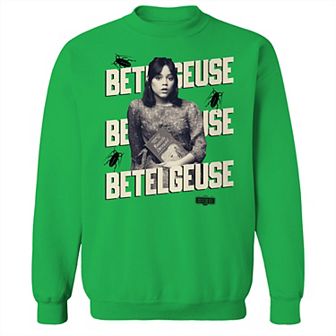 Men's Betelgeuse Repeat Beetlejuice Graphic Crew Fleece Sweatshirt