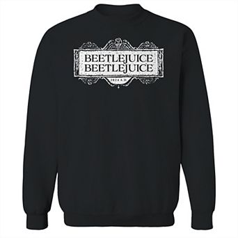 Men's Beetlejuice Logo Beetlejuice Graphic Crew Fleece Sweatshirt