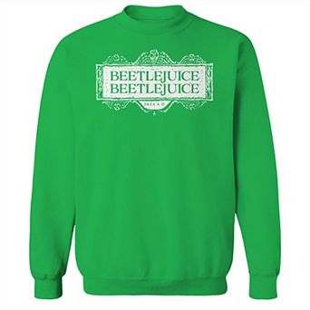 Men's Beetlejuice Logo Beetlejuice Graphic Crew Fleece Sweatshirt