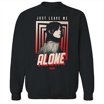 Men's Just Leave Me Alone Beetlejuice Graphic Crew Fleece Sweatshirt