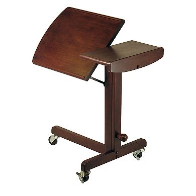 36.25" Walnut Wood Adjustable Laptop Cart