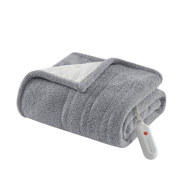 Sharper image soft plush heated blanket best sale
