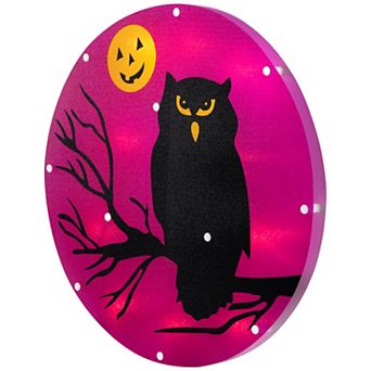 13.75" Lighted Owl Halloween Window Silhouette