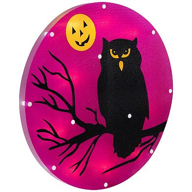 13.75" Lighted Owl Halloween Window Silhouette