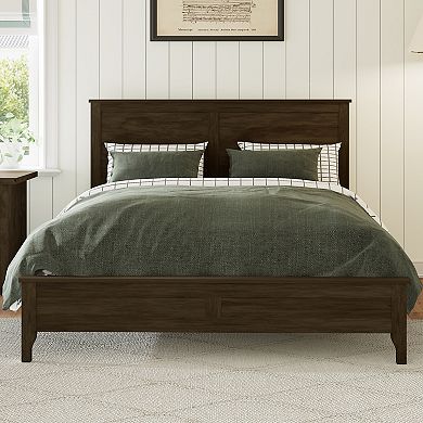 Merax Modern Solid Wood Platform Bed with Sturdy Wooden Slats Support