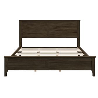 Merax Modern Solid Wood Platform Bed with Sturdy Wooden Slats Support