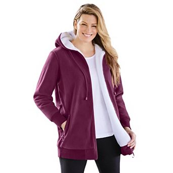 Woman Within Plus Size Sherpa Fleece Jacket